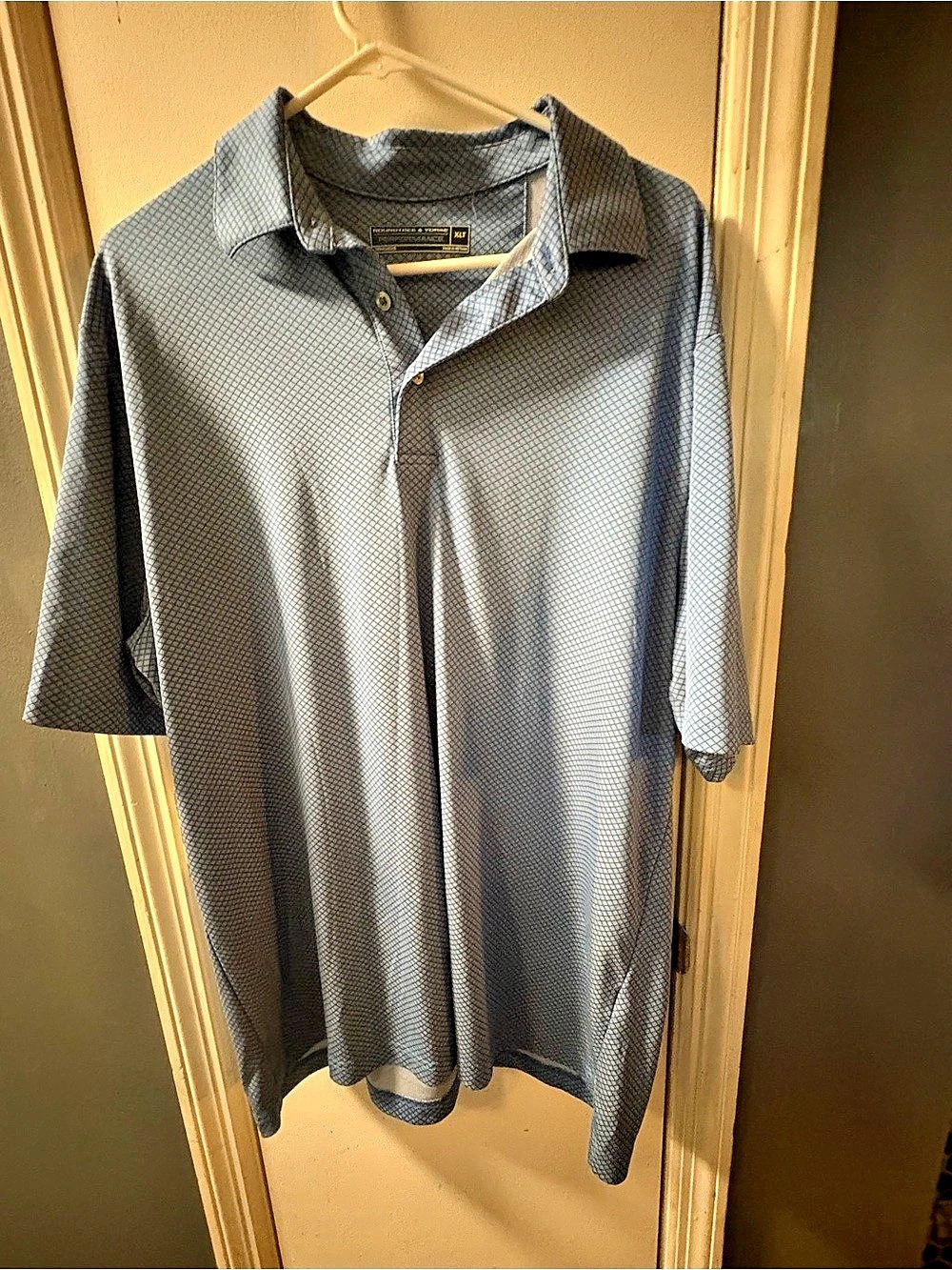 Roundtree & Yorke Men's Geometric Polo Blue Size XLT Like New